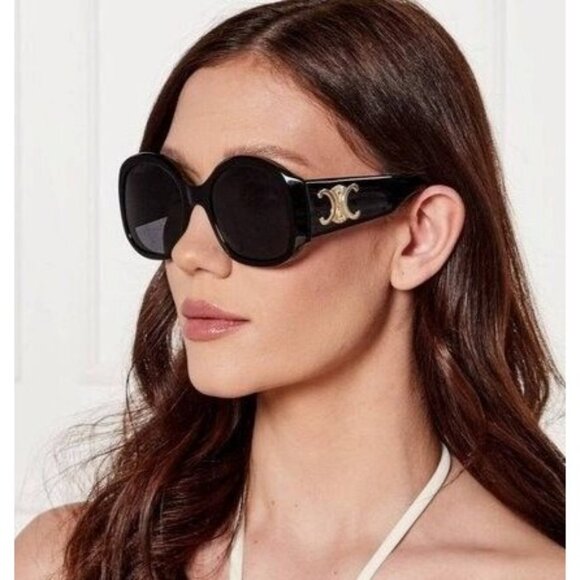 NEW CELINE CL40305U 01A BLACK OVERSIZED WOMEN SUNGLASSES CELINE - Picture 3 of 10